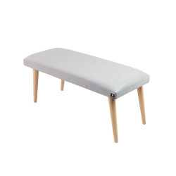 Ławeczka Pufa Tapicerowana Siedzisko Gładkie Ekoskóra Popiel LPG-10 Rozmiary od 50 cm do 120 cm