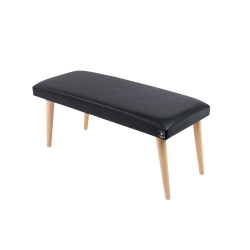 Ławeczka Pufa Tapicerowana Siedzisko Gładkie Ekoskóra Czarny LPG-10 Rozmiary od 50 cm do 120 cm