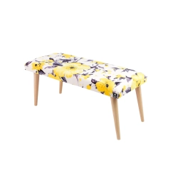Ławeczka Pufa Tapicerowana Siedzisko Gładkie Żółty LPG-10 Rozmiary od 50 cm do 120 cm