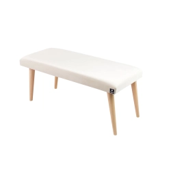 Ławeczka Pufa Tapicerowana Siedzisko Gładkie Biały LPG-10 Rozmiary od 50 cm do 120 cm