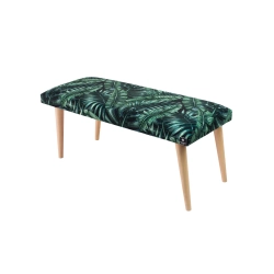 Ławeczka Pufa Tapicerowana Siedzisko Gładkie Liście Tropikalne LPG-10 Rozmiary od 50 cm do 120 cm