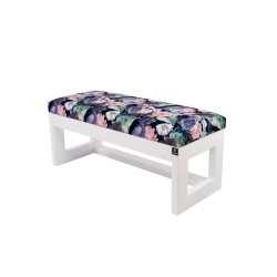 Ławka Pufa Tapicerowana Siedzisko Gładkie Akwarela Kwiaty Ptaki LPG-16 Rozmiary od 50 cm do 200 cm