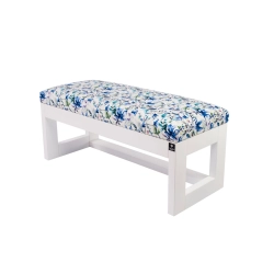 Ławka Pufa Tapicerowana Siedzisko Gładkie Kwiaty Malowane LPG-16 Rozmiary od 50 cm do 200 cm