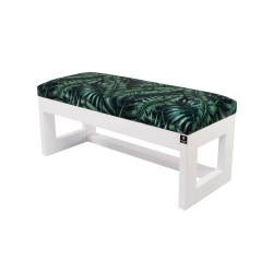 Ławka Pufa Tapicerowana Siedzisko Gładkie Liście Tropikalne LPG-16 Rozmiary od 50 cm do 200 cm