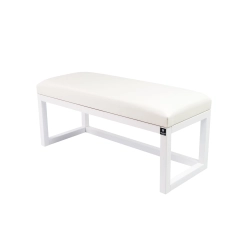 Ławka Pufa Tapicerowana Siedzisko Gładkie Ekoskóra Biały LPG-2 Rozmiary od 50 cm do 200 cm