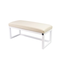Ławka Pufa Tapicerowana Siedzisko Gładkie Ekoskóra Ecru LPG-2 Rozmiary od 50 cm do 200 cm