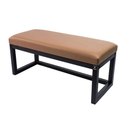 Ławka Pufa Tapicerowana Siedzisko Gładkie Ekoskóra Brązowa LPG-2 Rozmiary od 50 cm do 200 cm