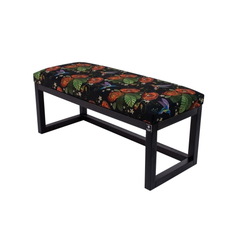 Ławka Pufa Tapicerowana Siedzisko Gładkie Liście Maki Koliber LPG-2 Rozmiary od 50 cm do 200 cm