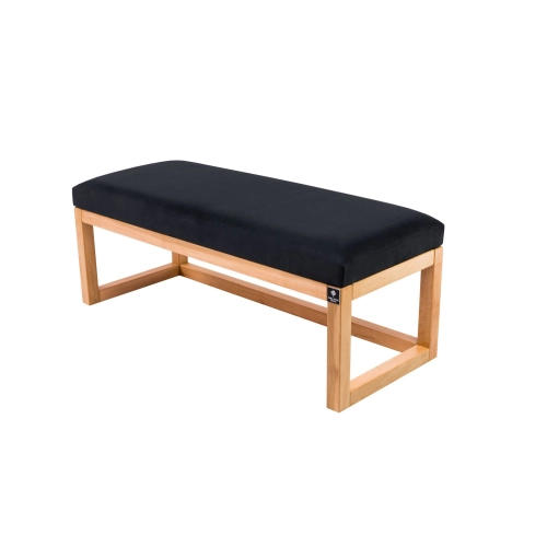 Ławka Pufa Tapicerowana Siedzisko Gładkie Czarny LPG-2 Rozmiary od 50 cm do 200 cm