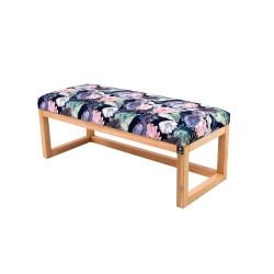 Ławka Pufa Tapicerowana Siedzisko Gładkie Akwarela Kwiaty Ptaki LPG-2 Rozmiary od 50 cm do 200 cm