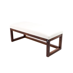 Ławka Pufa Tapicerowana Siedzisko Gładkie Ekoskóra Biały LPG-2 Rozmiary od 50 cm do 200 cm