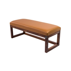 Ławka Pufa Tapicerowana Siedzisko Gładkie Ekoskóra Brązowa LPG-2 Rozmiary od 50 cm do 200 cm