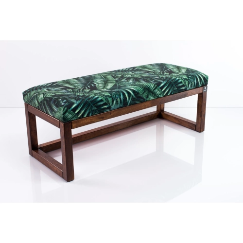 Ławka Pufa Tapicerowana Siedzisko Gładkie Liście Tropikalne LPG-2 Rozmiary od 50 cm do 200 cm