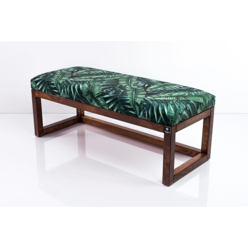 Ławka Pufa Tapicerowana Siedzisko Gładkie Liście Tropikalne LPG-2 Rozmiary od 50 cm do 200 cm