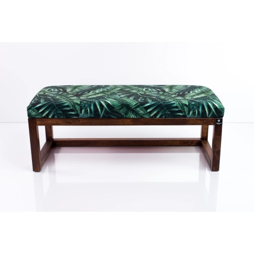 Ławka Pufa Tapicerowana Siedzisko Gładkie Liście Tropikalne LPG-2 Rozmiary od 50 cm do 200 cm