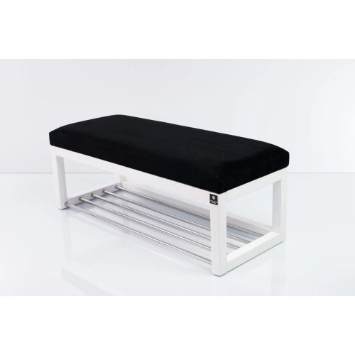 Ławeczka Pufa Tapicerowana Siedzisko Gładkie Czarny LPG-4 Rozmiary od 50 cm do 200 cm