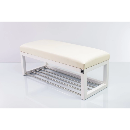 Ławka Pufa Tapicerowana Siedzisko Gładkie Ekoskóra Biały LPG-4 Rozmiary od 50 cm do 200 cm