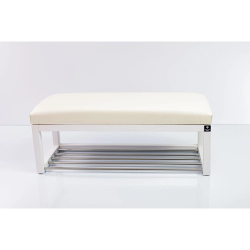 Ławka Pufa Tapicerowana Siedzisko Gładkie Ekoskóra Biały LPG-4 Rozmiary od 50 cm do 200 cm