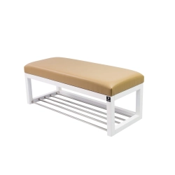 Ławka Pufa Tapicerowana Siedzisko Gładkie Ekoskóra Beż LPG-4 Rozmiary od 50 cm do 200 cm