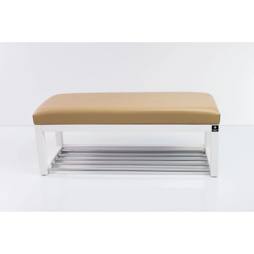 Ławka Pufa Tapicerowana Siedzisko Gładkie Ekoskóra Beż LPG-4 Rozmiary od 50 cm do 200 cm