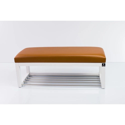 Ławeczka Pufa Tapicerowana Siedzisko Gładkie Ekoskóra Brązowa LPG-4 Rozmiary od 50 cm do 200 cm