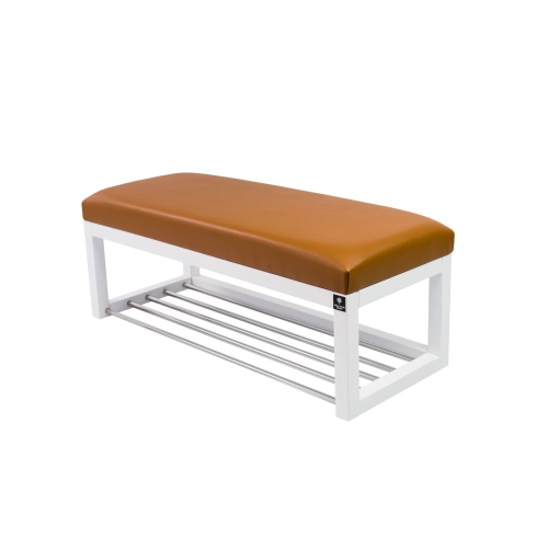 Ławeczka Pufa Tapicerowana Siedzisko Gładkie Ekoskóra Brązowa LPG-4 Rozmiary od 50 cm do 200 cm