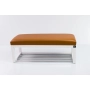 Ławeczka Pufa Tapicerowana Siedzisko Gładkie Ekoskóra Brązowa LPG-4 Rozmiary od 50 cm do 200 cm