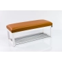 Ławeczka Pufa Tapicerowana Siedzisko Gładkie Ekoskóra Brązowa LPG-4 Rozmiary od 50 cm do 200 cm