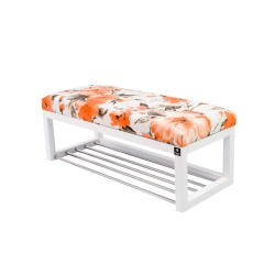 Ławeczka Pufa Tapicerowana Siedzisko Gładkie LPG-4 Marakesz Pomarańczowy Rozmiary od 50 cm do 200 cm