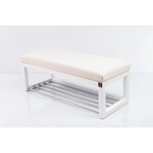 Ławka Pufa Tapicerowana Siedzisko Gładkie Biały LPG-4 Rozmiary od 50 cm do 200 cm