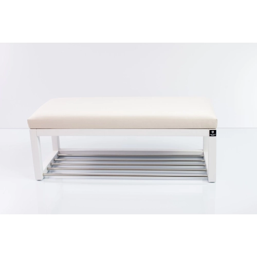 Ławka Pufa Tapicerowana Siedzisko Gładkie Biały LPG-4 Rozmiary od 50 cm do 200 cm