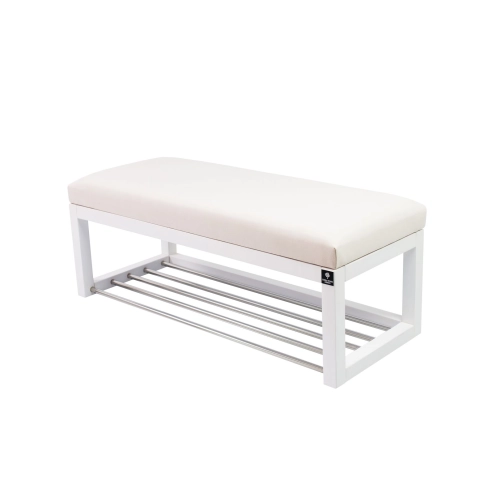 Ławka Pufa Tapicerowana Siedzisko Gładkie Biały LPG-4 Rozmiary od 50 cm do 200 cm