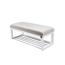 Ławka Pufa Tapicerowana Siedzisko Gładkie Srebrny LPG-4 Rozmiary od 50 cm do 200 cm