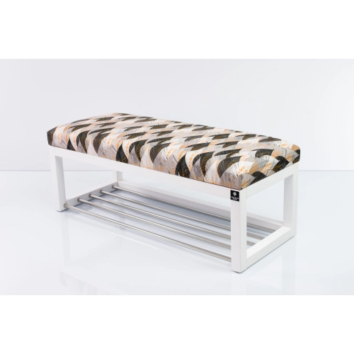 Ławeczka Pufa Tapicerowana Siedzisko Gładkie LPG-4 Ażurowe Liście Rozmiary od 50 cm do 200 cm