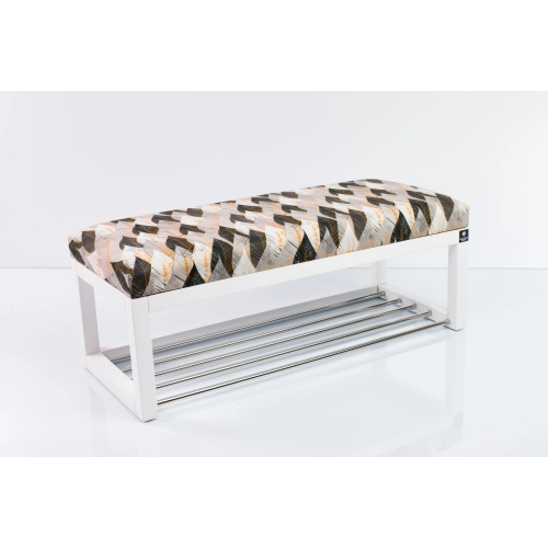 Ławeczka Pufa Tapicerowana Siedzisko Gładkie LPG-4 Ażurowe Liście Rozmiary od 50 cm do 200 cm