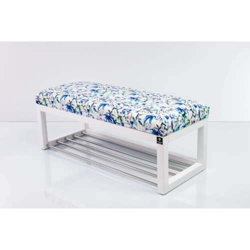 Ławeczka Pufa Tapicerowana Siedzisko Gładkie LPG-4 Kwiaty Malowane Rozmiary od 50 cm do 200 cm