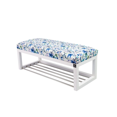 Ławeczka Pufa Tapicerowana Siedzisko Gładkie LPG-4 Kwiaty Malowane Rozmiary od 50 cm do 200 cm