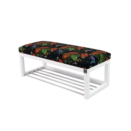 Ławeczka Pufa Tapicerowana Siedzisko Gładkie LPG-4 Liście Maki Koliber Rozmiary od 50 cm do 200 cm