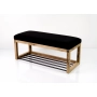Ławeczka Pufa Tapicerowana Siedzisko Gładkie Czarny Dębowa Loft LPG-4 Rozmiary od 50 cm do 200 cm