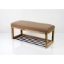 Ławeczka Pufa Tapicerowana Siedzisko Gładkie Ekoskóra Brązowa Dębowa Loft LPG-4 Rozmiary od 50 cm do 200 cm