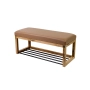 Ławeczka Pufa Tapicerowana Siedzisko Gładkie Ekoskóra Brązowa Dębowa Loft LPG-4 Rozmiary od 50 cm do 200 cm