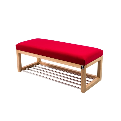 Ławka Pufa Tapicerowana Siedzisko Gładkie Czerwony LPG-4 Rozmiary od 50 cm do 200 cm