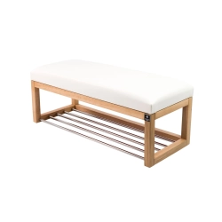 Ławka Pufa Tapicerowana Siedzisko Gładkie Ekoskóra Biały LPG-4 Rozmiary od 50 cm do 200 cm