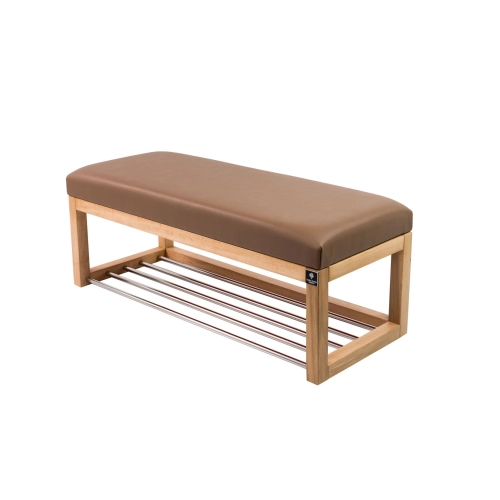 Ławka Pufa Tapicerowana Siedzisko Gładkie Ekoskóra Cappucino LPG-4 Rozmiary od 50 cm do 200 cm