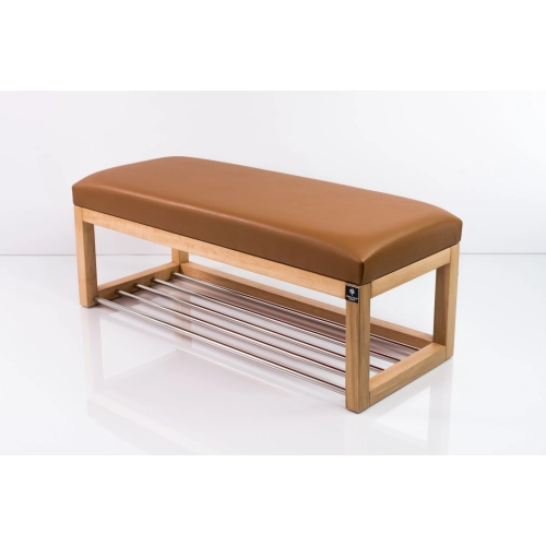 Ławka Pufa Tapicerowana Siedzisko Gładkie Ekoskóra Brązowa LPG-4 Rozmiary od 50 cm do 200 cm