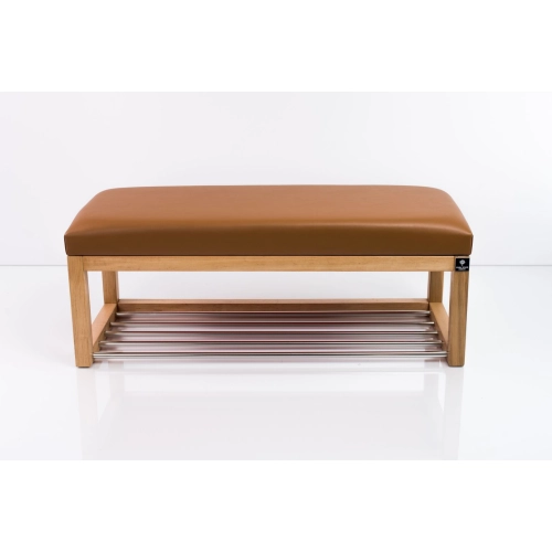Ławka Pufa Tapicerowana Siedzisko Gładkie Ekoskóra Brązowa LPG-4 Rozmiary od 50 cm do 200 cm