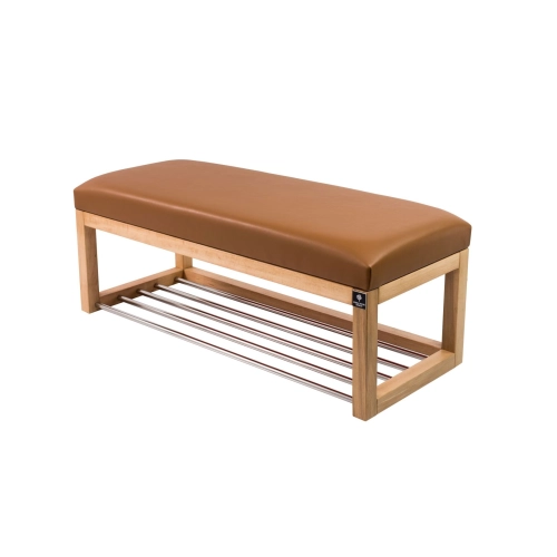 Ławka Pufa Tapicerowana Siedzisko Gładkie Ekoskóra Brązowa LPG-4 Rozmiary od 50 cm do 200 cm