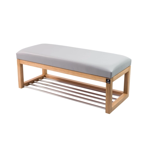 Ławka Pufa Tapicerowana Siedzisko Gładkie Ekoskóra Popiel LPG-4 Rozmiary od 50 cm do 200 cm