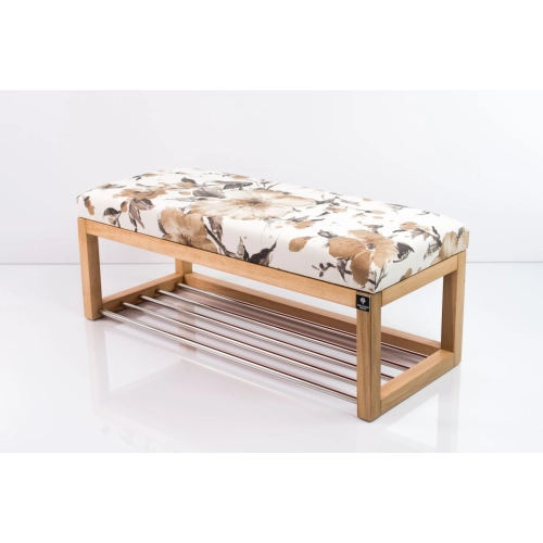 Ławeczka Pufa Tapicerowana Siedzisko Gładkie Odcień Brązu i Beżu LPG-4 Rozmiary od 50 cm do 200 cm