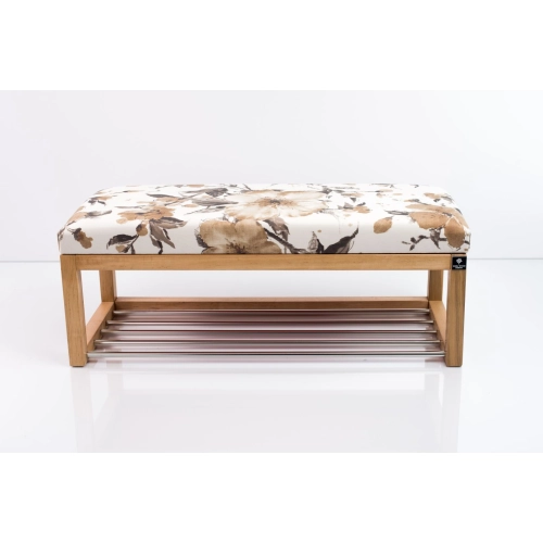 Ławeczka Pufa Tapicerowana Siedzisko Gładkie Odcień Brązu i Beżu LPG-4 Rozmiary od 50 cm do 200 cm